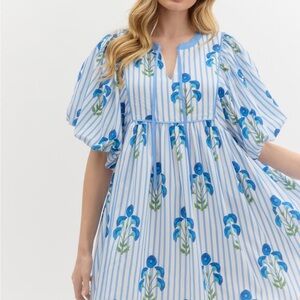 Entro Blue and White Floral Dress